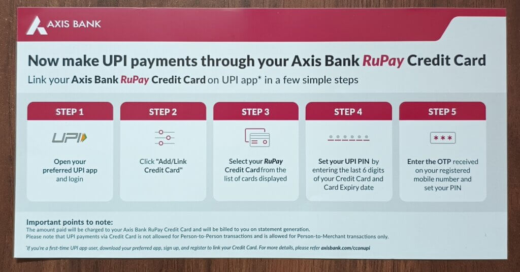 Indian Oil Axis Bank Credit Card - UPI Payment steps